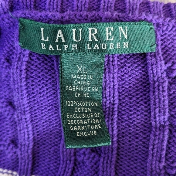 Ralph Lauren Purple Stripe Knit Sweater XL - Picture 4 of 5